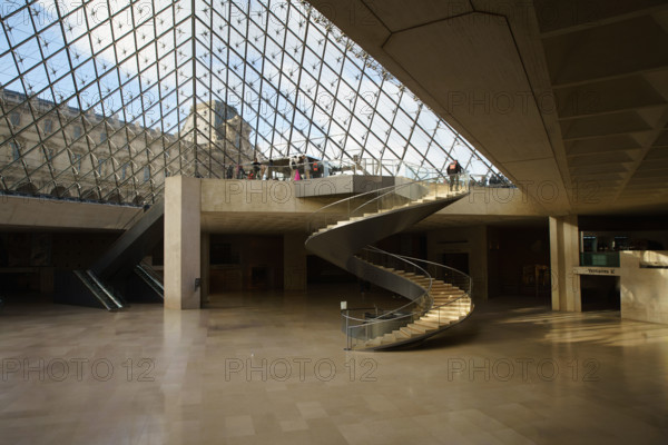 France, région Ile de France, Paris 1e arrondissement, musee du Louvre, entrée sous la pyramide