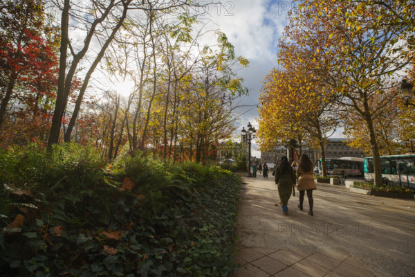 france, région Ile de France, Paris 4e arrondissement, place de l'hotel de ville vegetalisée, bannières Respect Earth,