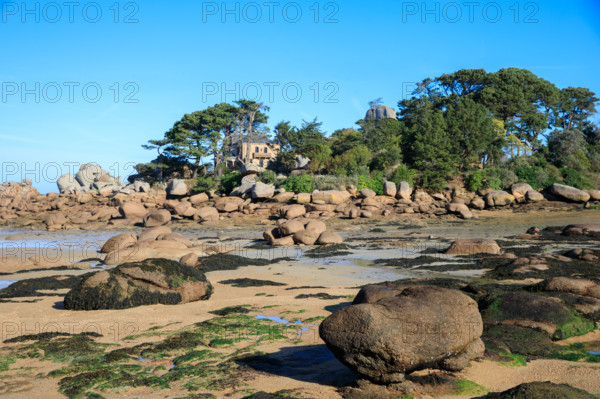 france, région Bretagne, Côtes d'Armor, côte de granit rose, Ploumanac'h, les rochers