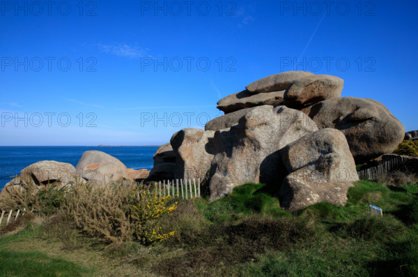 france, région Bretagne, Côtes d'Armor, côte de granit rose, Ploumanac'h, les rochers