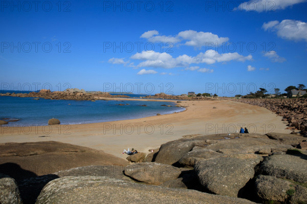 france, région Bretagne, Côtes d'Armor, côte de granit rose, Trégastel,, presqu'ile Renote,