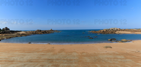 france, région Bretagne, Côtes d'Armor, côte de granit rose, Trégastel,, presqu'ile Renote,