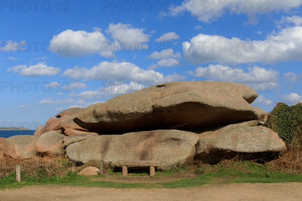 france, région Bretagne, Côtes d'Armor, côte de granit rose, Trégastel,, presqu'ile Renote,