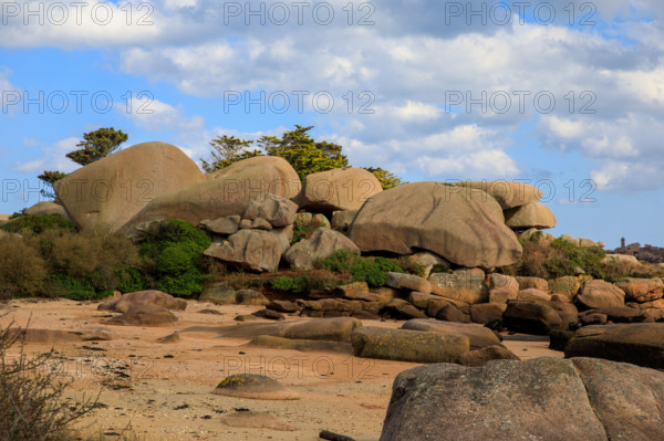 france, région Bretagne, Côtes d'Armor, côte de granit rose, Trégastel,, presqu'ile Renote,