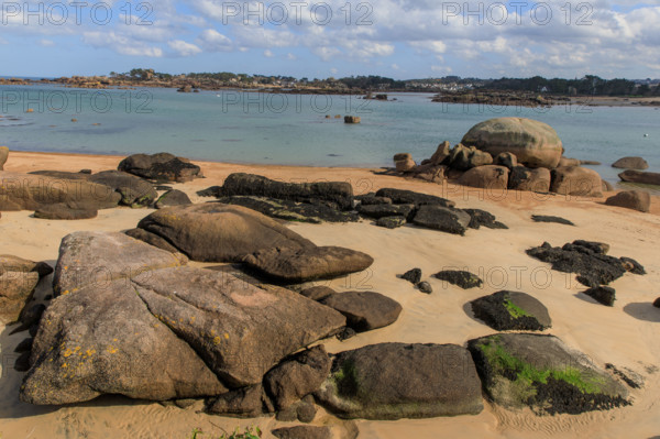 france, région Bretagne, Côtes d'Armor, côte de granit rose, Trégastel,, presqu'ile Renote,