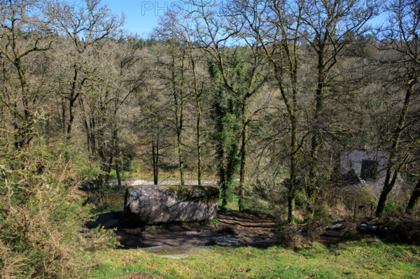 FRance, région Bretagne, Finistère, Huelgoat, les rochers, cahos de huelgoat, la roche tremblante,