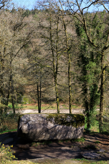 FRance, région Bretagne, Finistère, Huelgoat, les rochers, cahos de huelgoat, la roche tremblante,