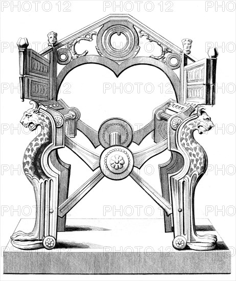 Sit of Dagobert Engraving of XIXe century -