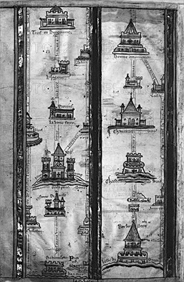 Chemin des pèlerins vers Jérusalem à travers la France.