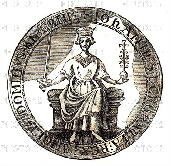 Seal of Jean Sans-Terre, king of England, affixed by him to the preliminaries of peace presented by the barons