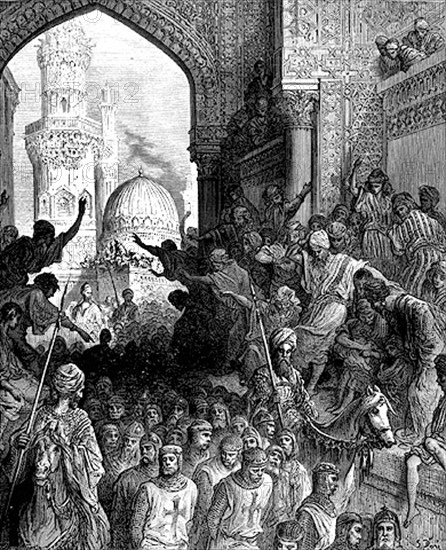 Les Croisades. Prisonniers chrétiens entrant au Caire