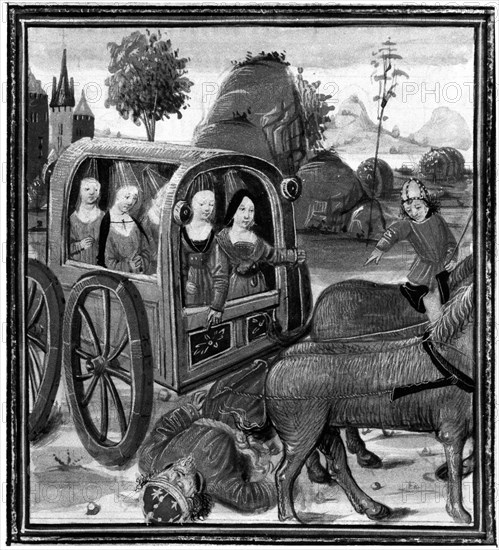 Livre de Valérius Maximus - Une voiture, ancêtre du carrosse