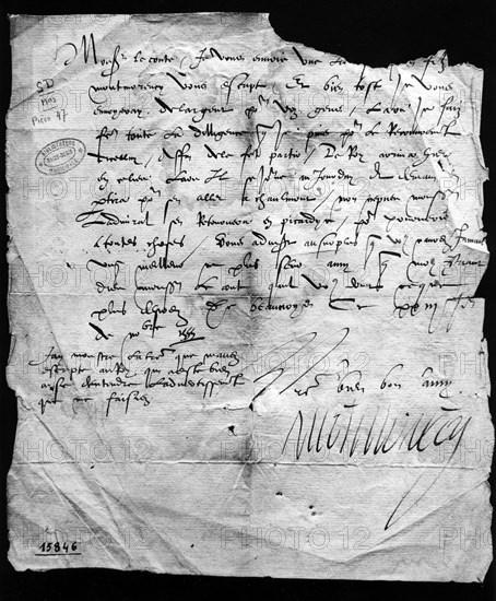 Manuscrit du duc de Montmorency