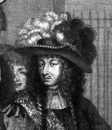 Almanac of the 1st of January 1672 : The joy of the Arts in the home of the King (detail)