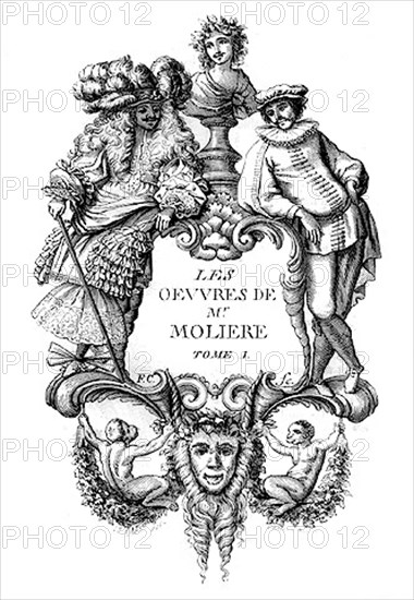 Frontispiece of the works of Molière