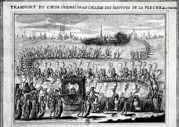 Transport of the heart of Henri IV with the college of the Arrow -