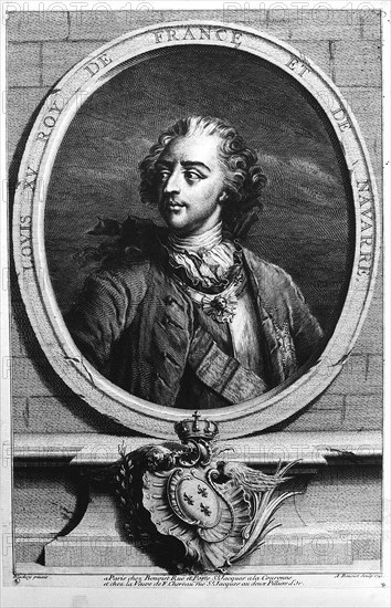 Louis XV about 1741 Engraving of Benoist -