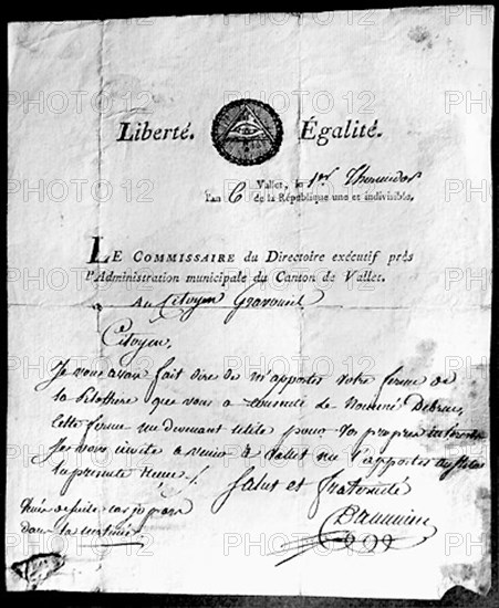 Ordre de réquisition du Premier Thermidor, An VI.