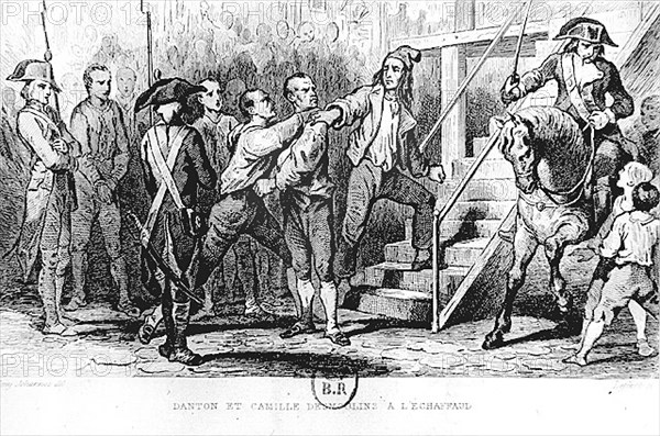 Danton and Camille Desmoulins at the scaffold
