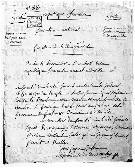 Autorisation de communiquer pour Stéphanie-Louise de Bourbon