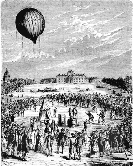 First hydrogen gas balloon