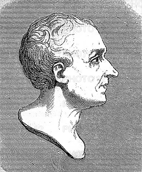 Baron de La Brède and Montesquieu, a moralist, political thinker, precursor of sociology, French philosopher and writer of the Enlightenment