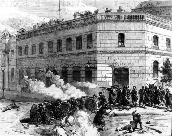 La Commune de Paris - défense de l'Elysée par les insurgés - 1871