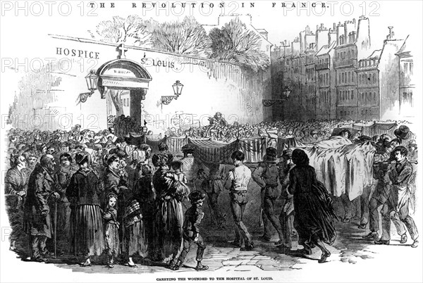 The transport of wounded at the Saint-Louis hospital 2 DEC, 1851