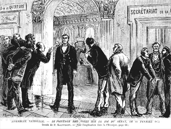 Constitution. Pointage des votes sur la loi du Sénat. 1875