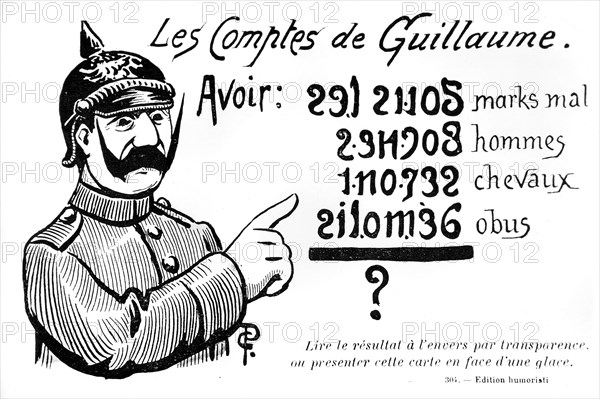 Caricature de l'empereur Guillaume II - version 1 -