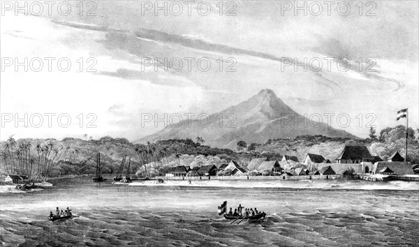 Les Iles Moluques. Vue du port hollandais de Manade.