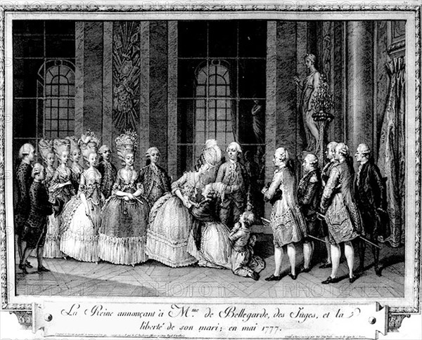 Queen Marie-Antoinette welcoming Madame de Bellegarde