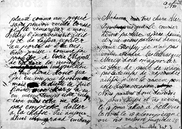 Extrait d'une lettre de Marie-Antoinette, 1770