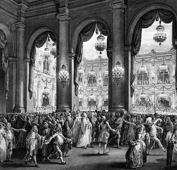 Paris.  Town hall.  January 1782:  Masked ball