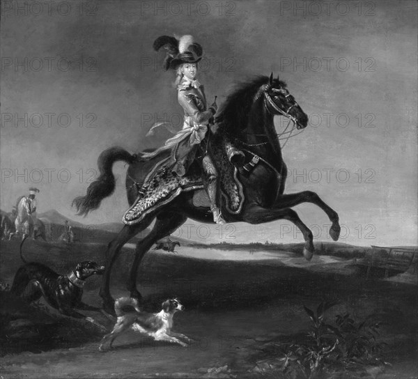 Brun, Equestrian Portrait of Marie-Antoinette de Lorraine Habsbourg