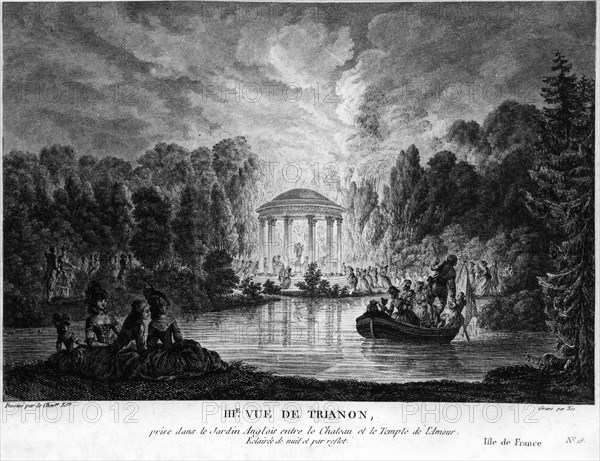 Versailles. Le Temple de l'Amour à Trianon. Fête de nuit.