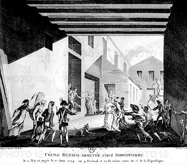 Cécile Renaud arrêtée chez Robespierre et jugée le Premier juin 1794.