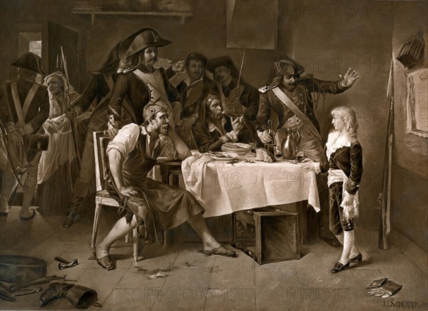 L'enfant Louis XVII dans sa prison à la Tour du Temple .