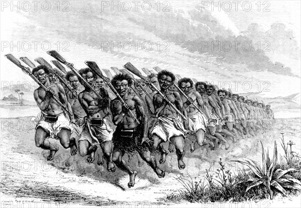 War dance of Maoris.