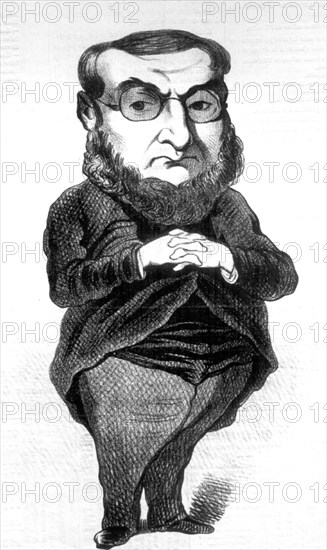 Caricature de l'écrivain français Athanase Coquerel