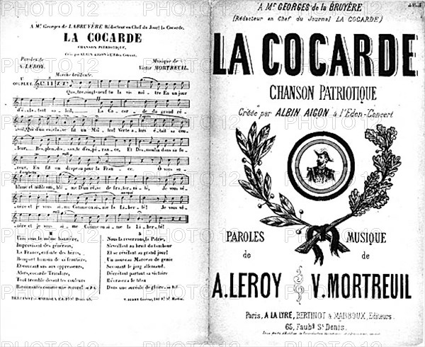 « La Cocarde ». Chanson  à la gloire du général Boulanger,