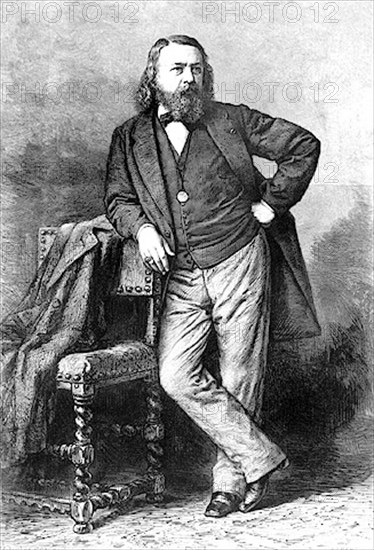 Théophile Gautier, portrait of a French poet, novelist and art critic.