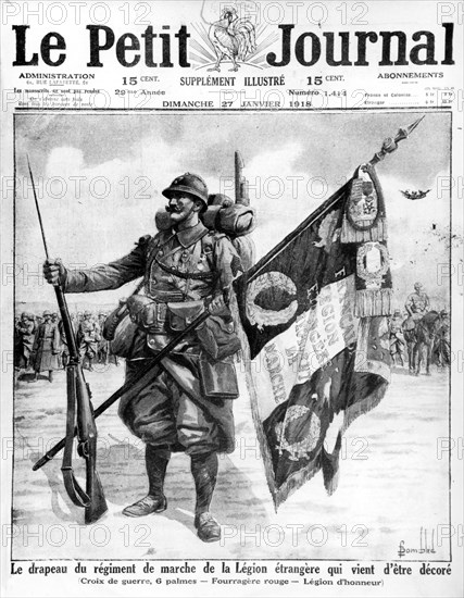 Le drapeau du régiment de marche de la légion étrangère (1918)