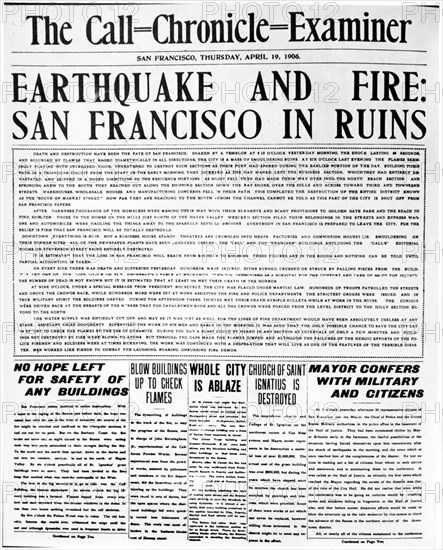 Earthquake in San Francisco:  April 19, 1906