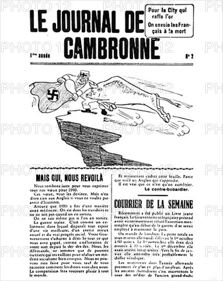 Début 1940. La guerre des tracts. Tract aérien allemand.