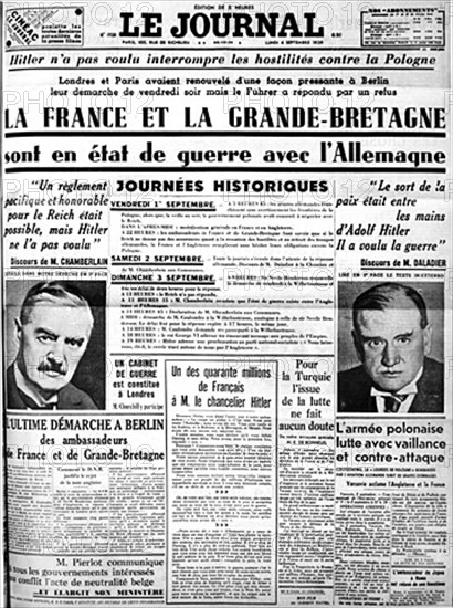 La France et l'Angleterre sont en état de guerre avec l'Allemagne.