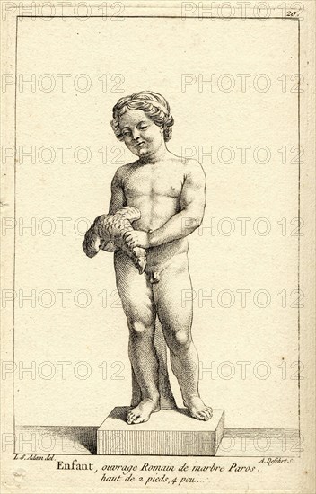 Roman art. The child with the bird.