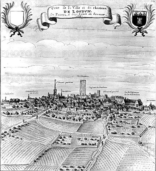 Arrondissement de Chatellerault. Ville et château de Loudun.