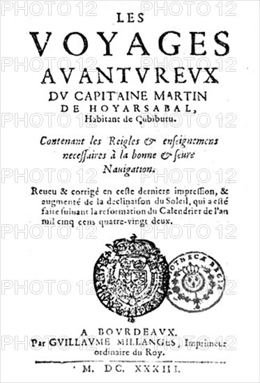 Couverture des voyages aventureux du capitaine Martin de Hoyarsabal,