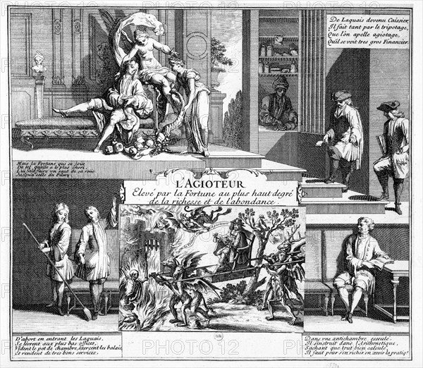 1720.  Speculators of the street Quincampoix and the system of Law.